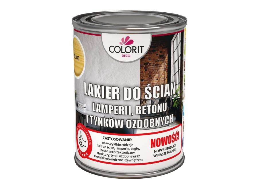 Zdjęcie: Lakier do ścian lamperii, betonu i tynków ozdobnych, połysk 750 ml COLORIT