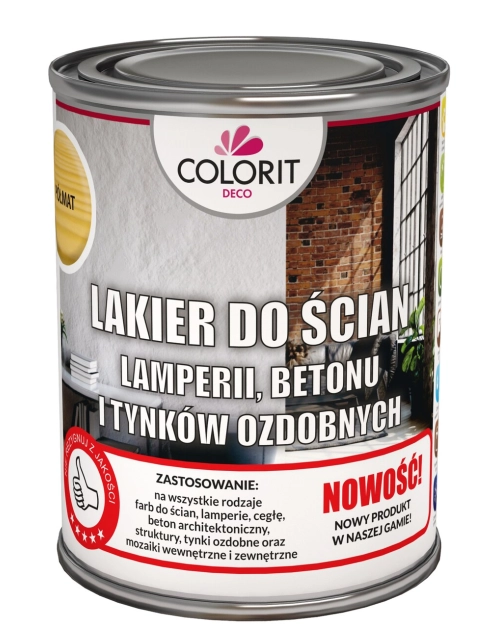 Zdjęcie: Lakier do ścian lamperii, betonu i tynków ozdobnych, połysk 750 ml COLORIT