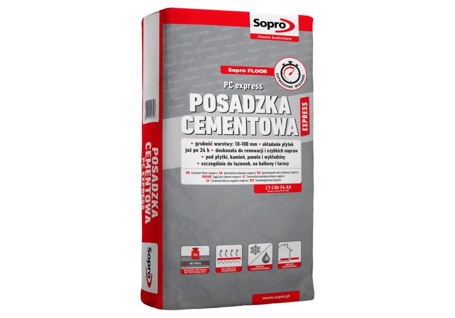 Zdjęcie: Posadzka cementowa PC express 25 kg SOPRO