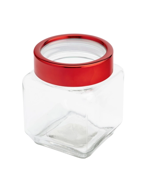 Zdjęcie: Pojemnik kwadratowy z czerwoną pokrywką 500 ml ALTOM DESIGN