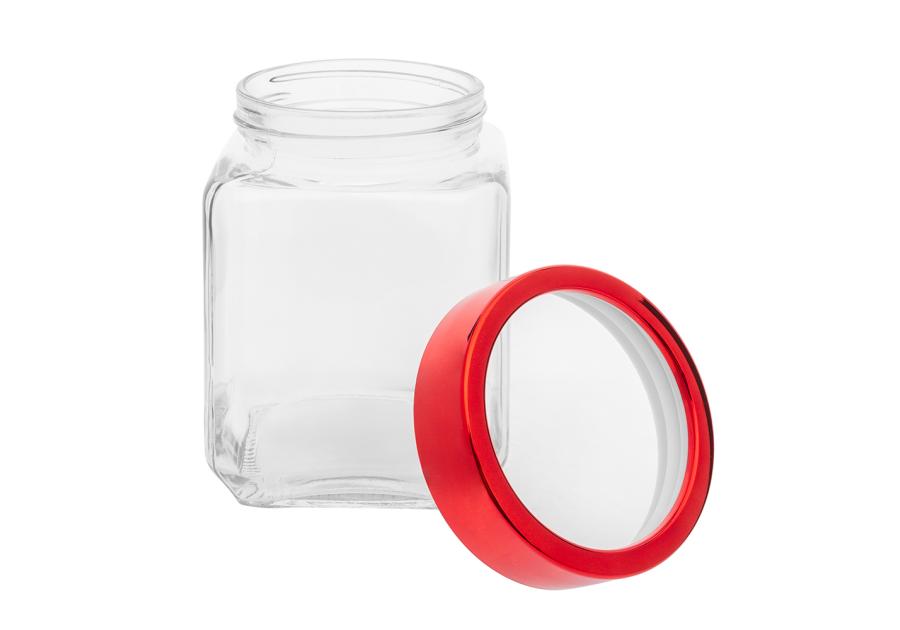 Zdjęcie: Pojemnik kwadratowy z czerwoną pokrywką 500 ml ALTOM DESIGN