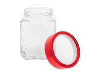 Zdjęcie: Pojemnik kwadratowy z czerwoną pokrywką 500 ml ALTOM DESIGN