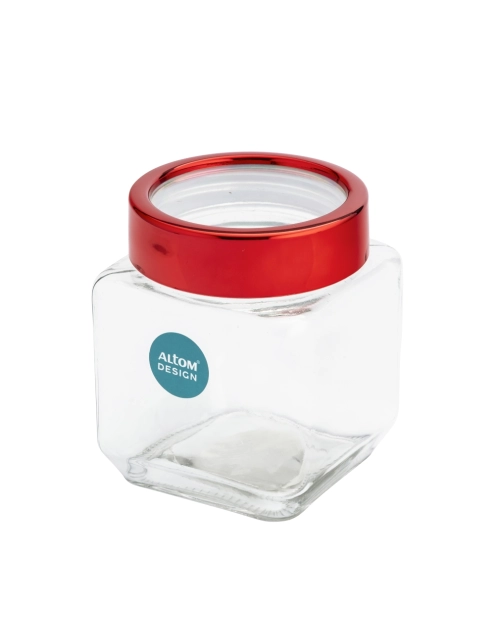 Zdjęcie: Pojemnik kwadratowy z czerwoną pokrywką 500 ml ALTOM DESIGN