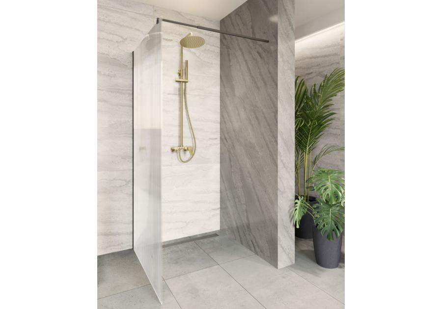 Zdjęcie: Deszczownia z baterią natryskową Alonia złoto szczotkowane INVENA