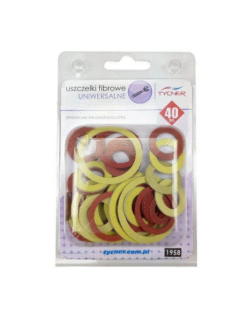 Zdjęcie: Zestaw uszczelek fibrowych blister 40 elementów TYCNER