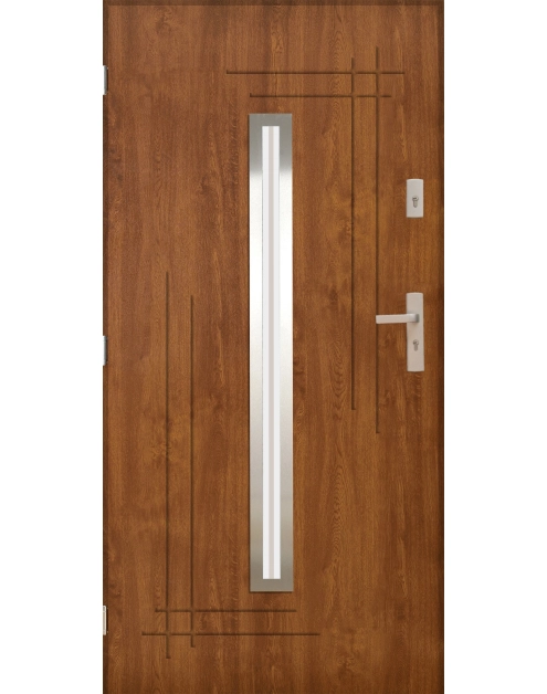 Zdjęcie: Drzwi zewnętrzne alfa złoty dąb 80l komplet PANTOR