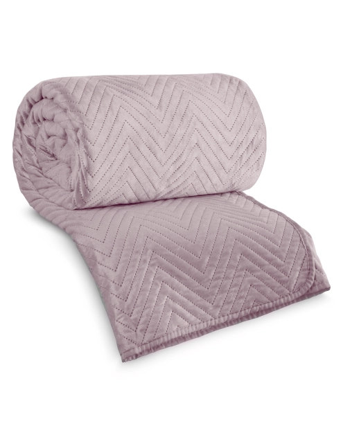 Zdjęcie: Narzuta welurowa Luiz 200x220 cm pudrowa EUROFIRANY