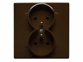 MIGniazdo podwójne Milano z uziemieniem GP-2LZ.BR brąz POLMARK