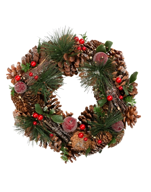 Zdjęcie: Wianek z szyszek z jabłkiem 30x9 cm ALTOMDESIGN