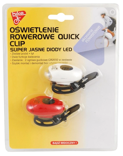 Zdjęcie: Zestaw lamp rowerowych Quick Clip BIKE OK