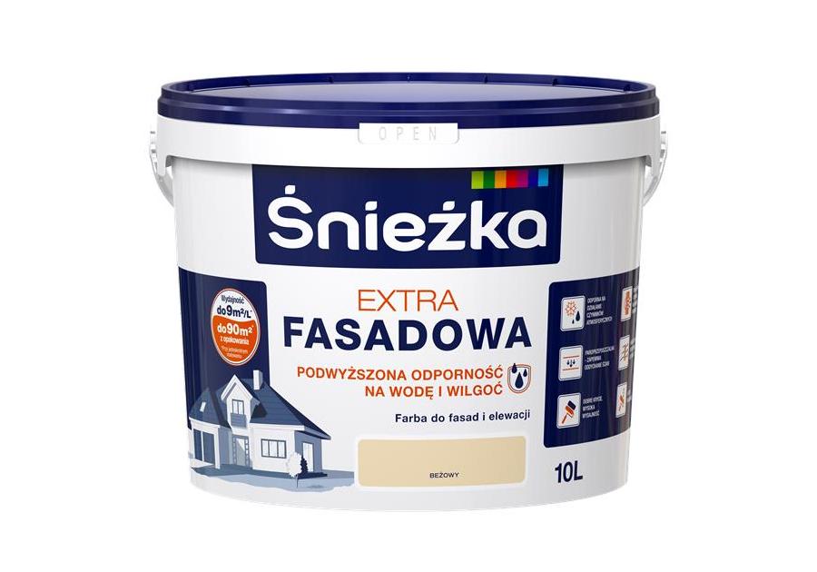 Zdjęcie: Farba Extra Fasadowa Beżowy 10L N ŚNIEŻKA