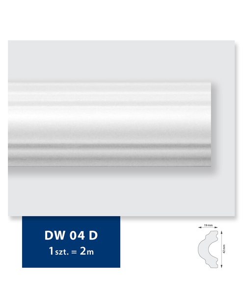 Zdjęcie: Listwa ścienna z polimeru HD 2 m DW04D biała 4 x 1,8 cm DMS