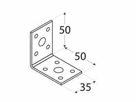 Kątownik łącznikowy 5x5x3,5 cm KL1 DMX