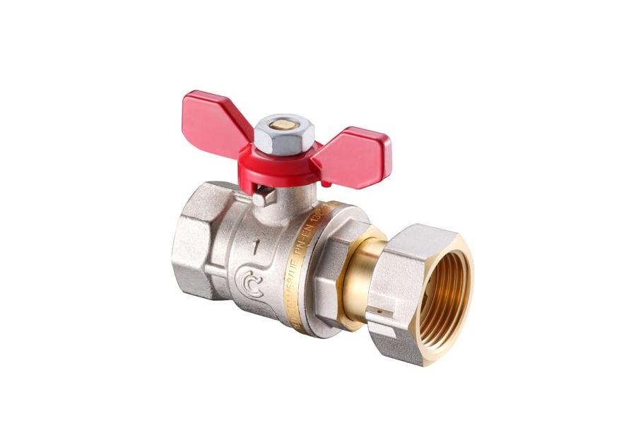 Zdjęcie: Zawór kulowy z ruchomą nakrętką w/z 1/2" z motylkiem CALIDO