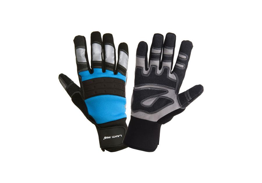 Zdjęcie: Rękawice warsztatowe czarno-niebieskie 11 LAHTI PRO