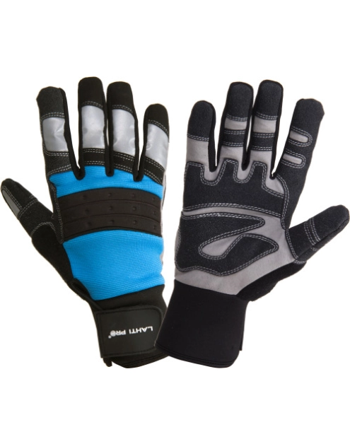 Zdjęcie: Rękawice warsztatowe czarno-niebieskie 11 LAHTI PRO