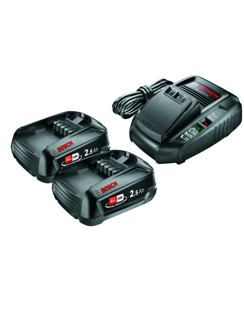 Zdjęcie: Ładowarka + 2 baterie 2,5 Ah 18 V Bosch Zielony BOSCH
