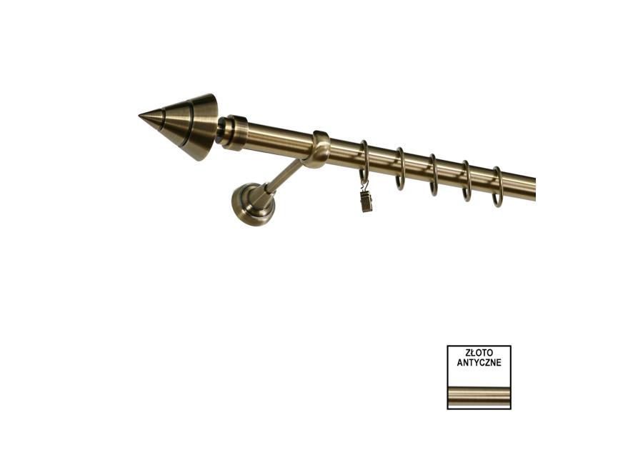 Zdjęcie: Karnisz pojedynczy Zeus fi 25 mm - 160 cm avanti złoto KARWEL