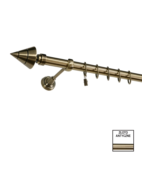Zdjęcie: Karnisz pojedynczy Zeus fi 25 mm - 160 cm avanti złoto KARWEL