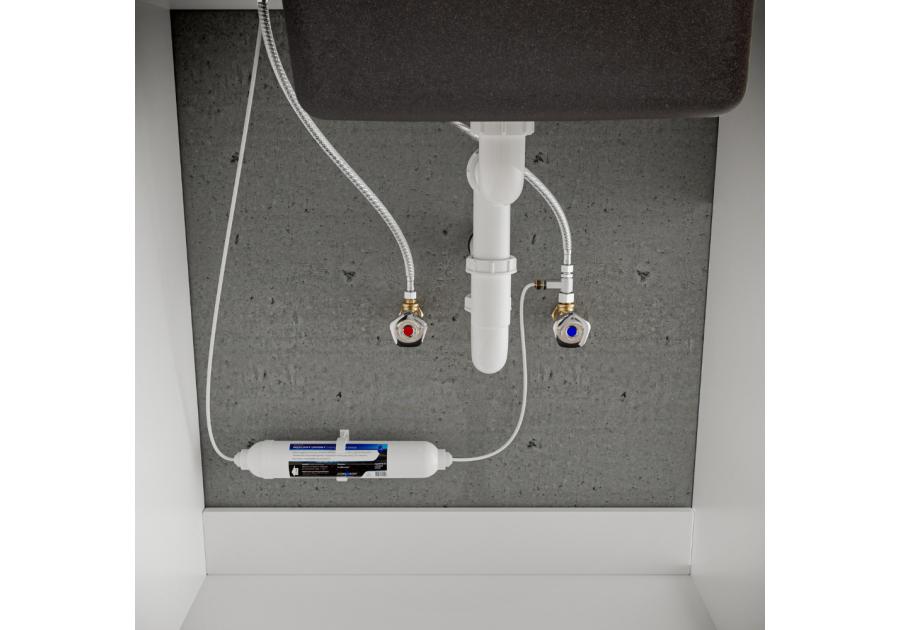 Zdjęcie: Bateria zlewozmywakowa z filtrem Glamour Trend, chrom/czarna INVENA