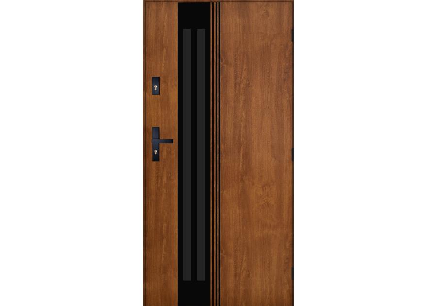 Zdjęcie: Drzwi zewnętrzne santorini złoty dąb 90l komplet PANTOR