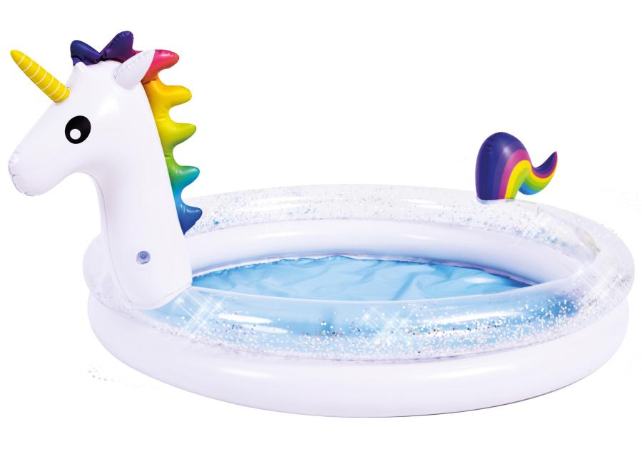 Zdjęcie: Basen nadmuchiwany Brokatowy Jednorożec 2-pierścienie 99x50 cm SUN CLUB