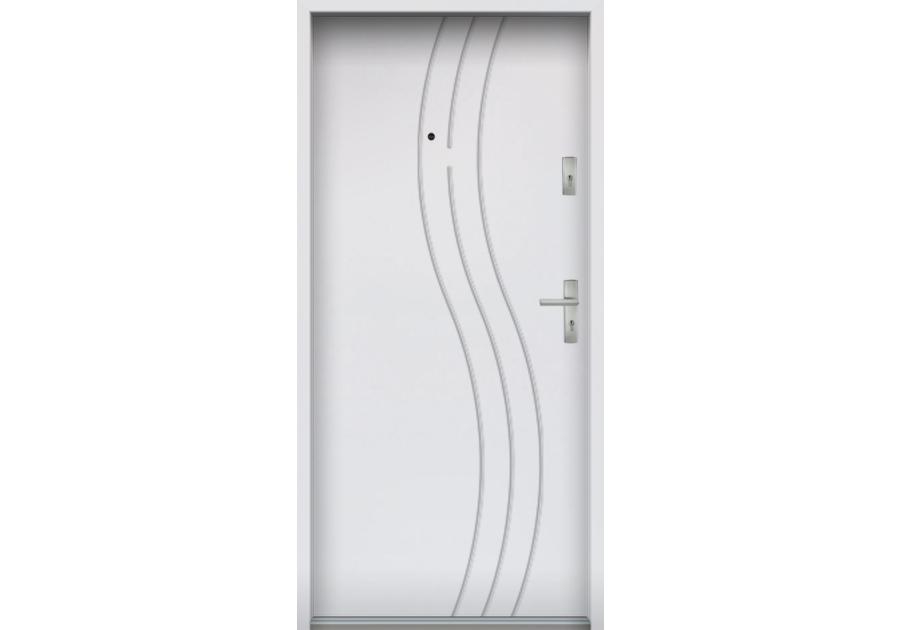 Zdjęcie: Drzwi wejściowe do mieszkań Bastion N-07 Biały 80 cm lewe OSP KR CENTER