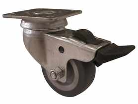 Kółka do wózków gumowe obrotowe z hamulcem 100x23 mm - 65 kg HSI