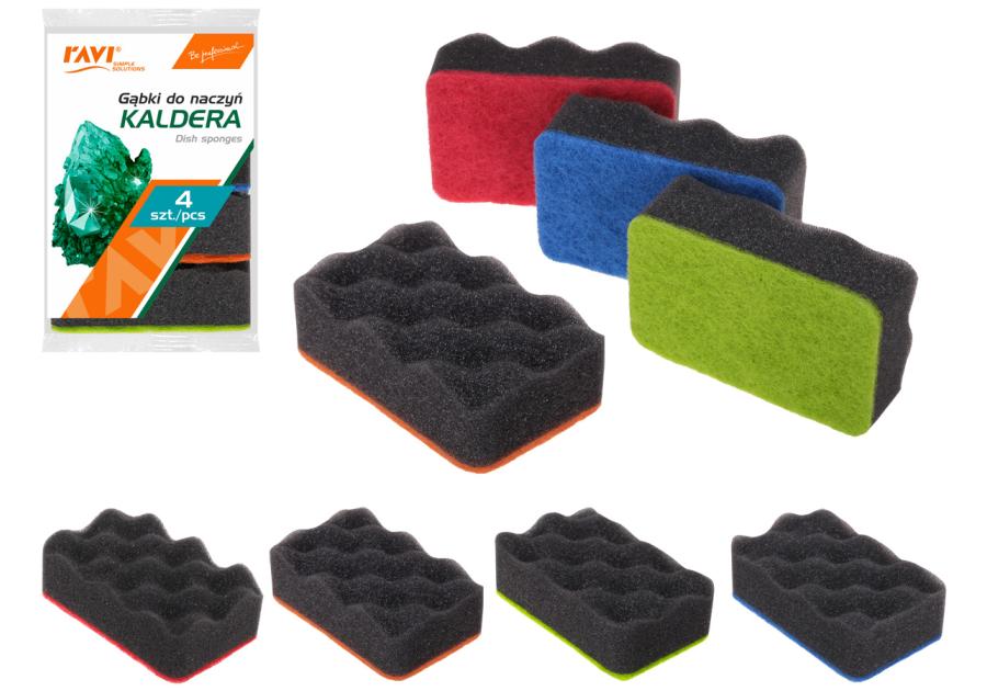 Zdjęcie: Gąbki do naczyń Kaldera 4 sztuki 10507 RAVI