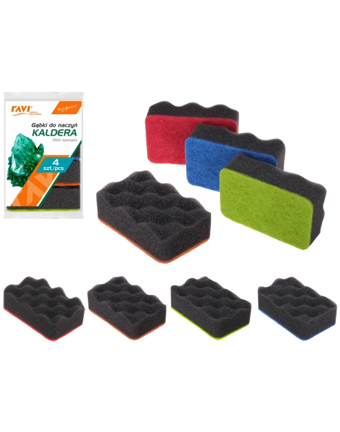 Zdjęcie: Gąbki do naczyń Kaldera 4 sztuki 10507 RAVI