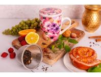 Zdjęcie: Kubek z zaparzaczem i pokrywką 340 ml dekoracja kwiaty ALTOM DESIGN