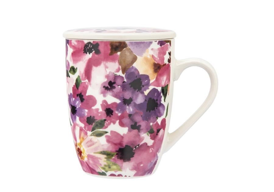 Zdjęcie: Kubek z zaparzaczem i pokrywką 340 ml dekoracja kwiaty ALTOM DESIGN