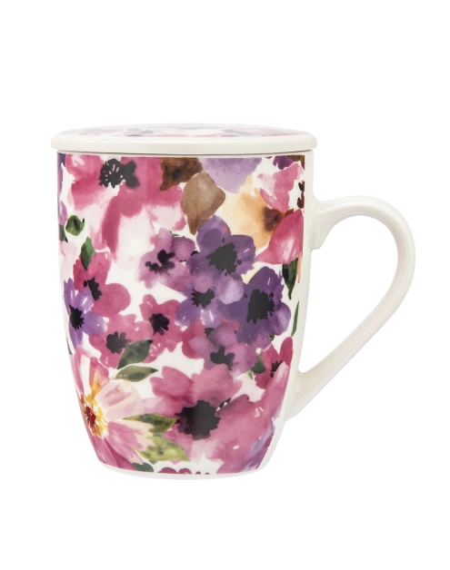 Zdjęcie: Kubek z zaparzaczem i pokrywką 340 ml dekoracja kwiaty ALTOM DESIGN