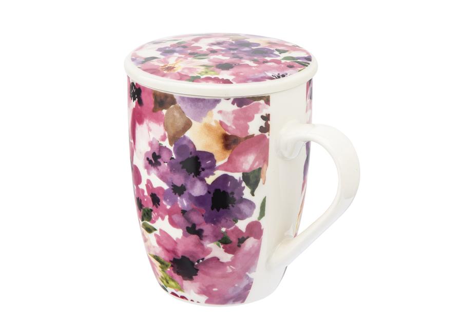 Zdjęcie: Kubek z zaparzaczem i pokrywką 340 ml dekoracja kwiaty ALTOM DESIGN
