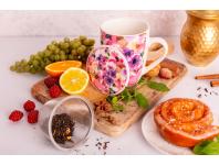 Zdjęcie: Kubek z zaparzaczem i pokrywką 340 ml dekoracja kwiaty ALTOM DESIGN