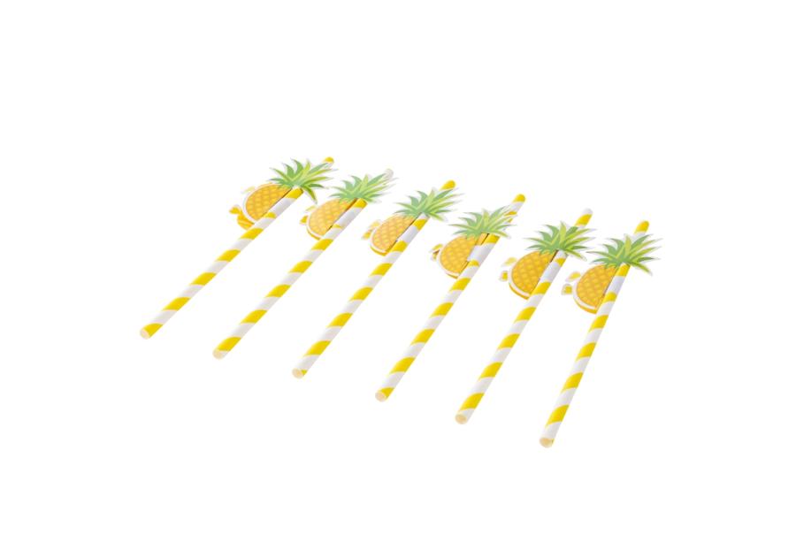 Zdjęcie: Komplet 6 słomek papierowych 19,5 cm dekoracja ananas ALTOM DESIGN