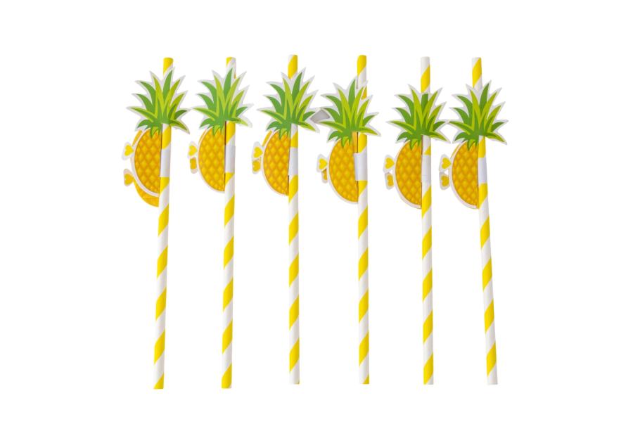 Zdjęcie: Komplet 6 słomek papierowych 19,5 cm dekoracja ananas ALTOM DESIGN