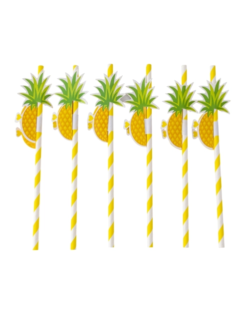 Zdjęcie: Komplet 6 słomek papierowych 19,5 cm dekoracja ananas ALTOM DESIGN