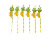 Zdjęcie: Komplet 6 słomek papierowych 19,5 cm dekoracja ananas ALTOM DESIGN