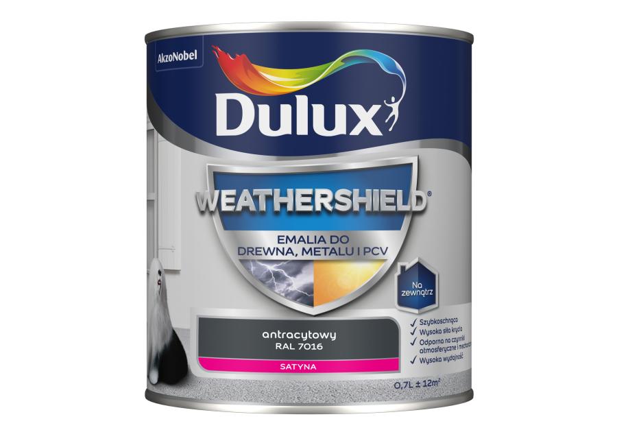 Zdjęcie: Emalia Dulux Weathershield antracytowy RAL 7016 DULUX