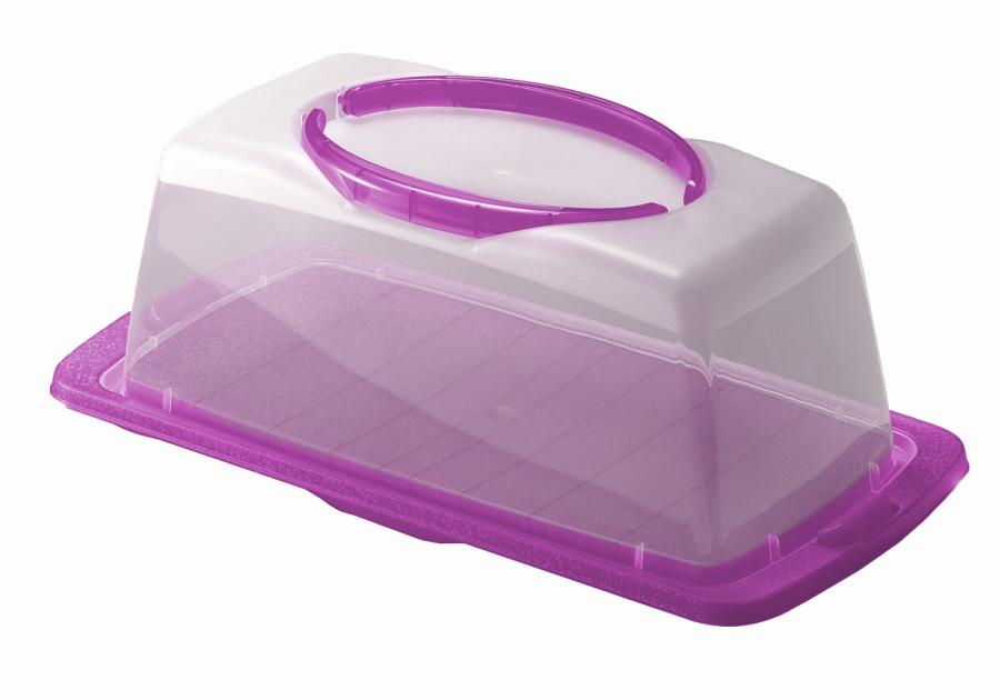 Zdjęcie: Pojemnik na ciasto Dolce prostokątny 40x20x15 cm fioletowy DOMOTTI