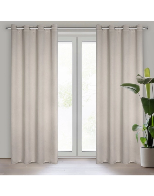 Zdjęcie: Zasłona gotowa Carlo 135x250 cm beżowy EUROFIRANY