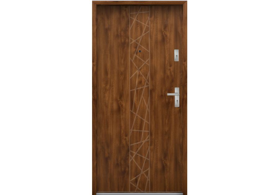 Zdjęcie: Drzwi wejściowe do mieszkań Bastion N-53 Dąb złoty 80 cm (NW) lewe ODO KR CENTER