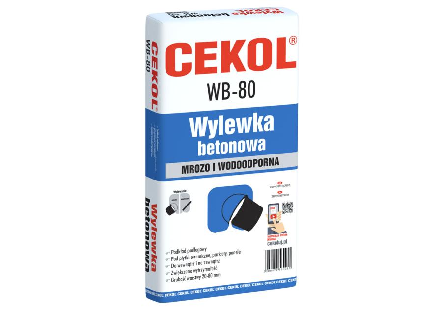 Zdjęcie: Wylewka betonowa WB-80 -5 kg CEKOL
