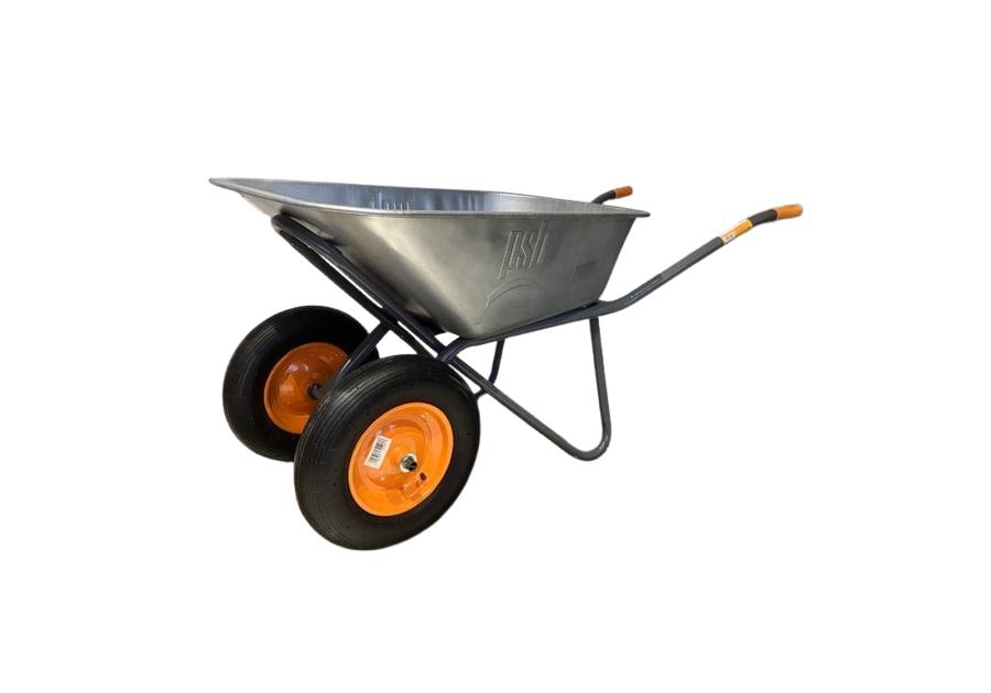 Zdjęcie: Taczka ogrodowa dwukołowa ocynkowana 140 L PSB