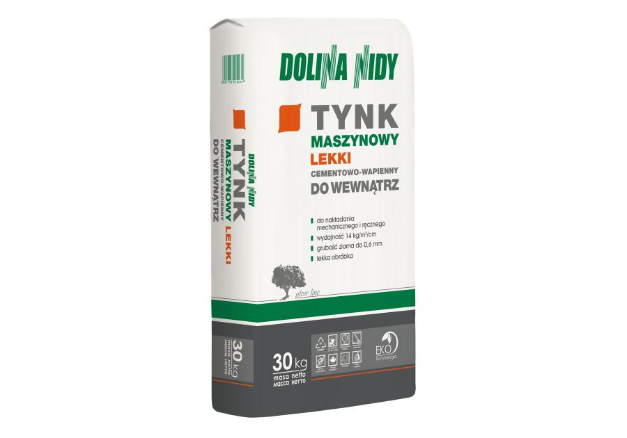 Zdjęcie: Tynk cementowo-wapienny maszynowy lekki do wewnątrz 30 kg DOLINA NIDY