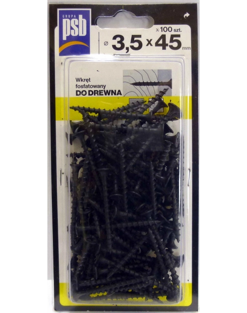 Zdjęcie: Wkręt fosfatowany do drewna 3,5x45 mm - 100 szt. SILA