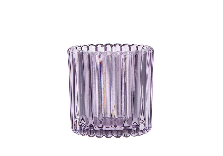 Zdjęcie: Świecznik szklany 8,5x8,5x9 cm kolor fioletowy ALTOMDESIGN