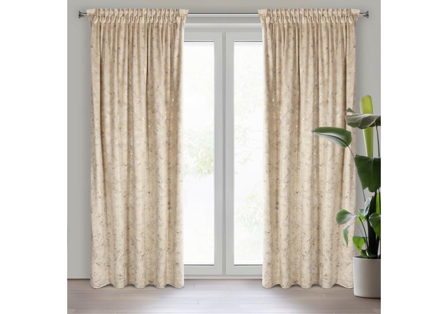 Zdjęcie: Zasłona gotowa Tulia na taśmie 135x270 cm beżowy EUROFIRANY