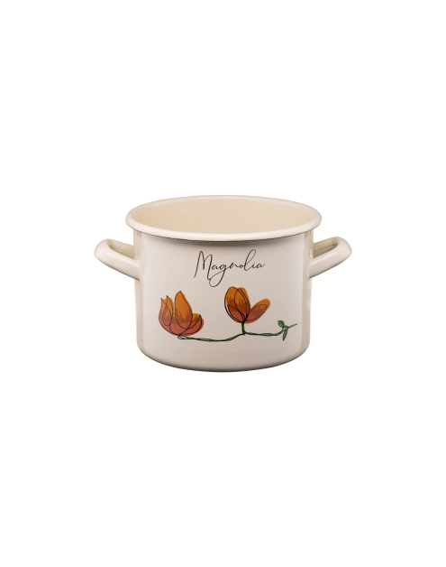 Zdjęcie: Garnek emaliowany z kalką Flores 16 cm/2,4 L wzór 1 GALICJA